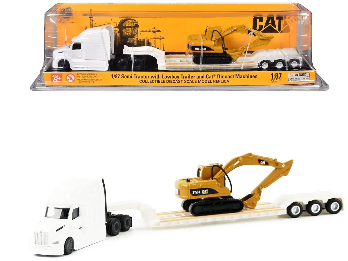 Peterbilt 579 Lowboy & Excavadora CAT 315C